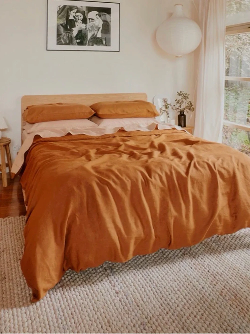 Bed Threads 100% Flax Linen Duvet Cover FULL / QUEEN and Pillowcases Rust